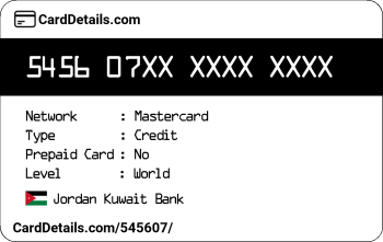 Card Details: 545607