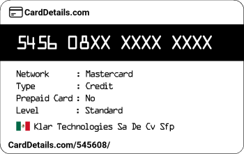Card Details: 545608