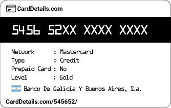 Card Details: 545652