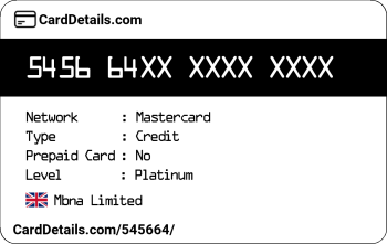 Card Details: 545664