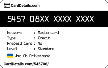 Card Details: 545708