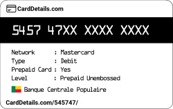 Card Details: 545747