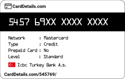 Card Details: 545769