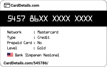 Card Details: 545786