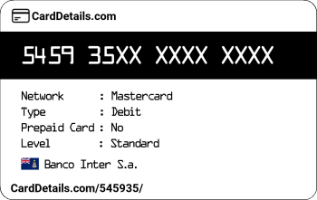 Card Details: 545935