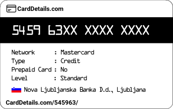 Card Details: 545963