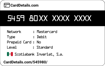 Card Details: 545980