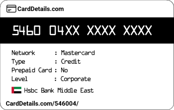 Card Details: 546004