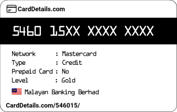 Card Details: 546015