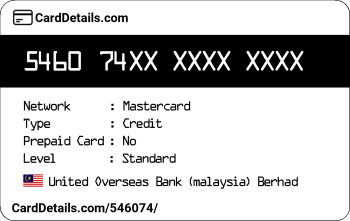 Card Details: 546074