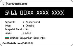 Card Details: 546100