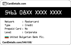 Card Details: 546108