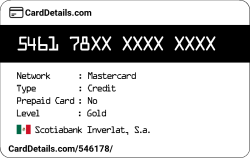 Card Details: 546178