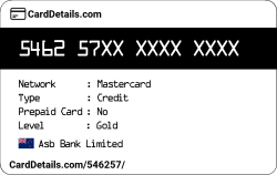 Card Details: 546257