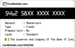 Card Details: 546258