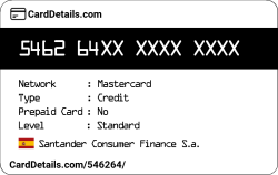 Card Details: 546264