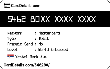 Card Details: 546280