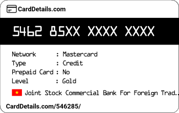 Card Details: 546285
