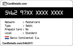Card Details: 546297