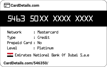 Card Details: 546350