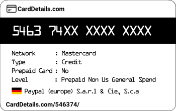 Card Details: 546374
