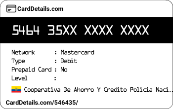 Card Details: 546435