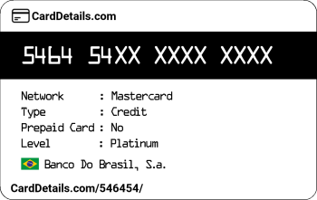 Card Details: 546454