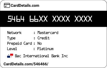 Card Details: 546466