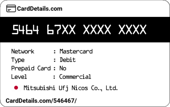 Card Details: 546467