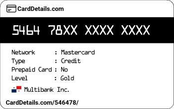 Card Details: 546478