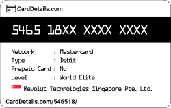 Card Details: 546518