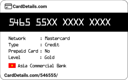 Card Details: 546555