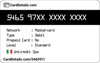 Card Details: 546597