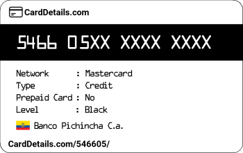 Card Details: 546605