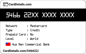 Card Details: 546622