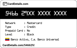 Card Details: 546629