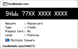 Card Details: 546677