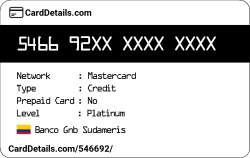 Card Details: 546692