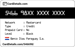 Card Details: 546698