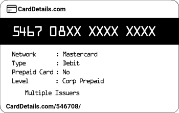 Card Details: 546708