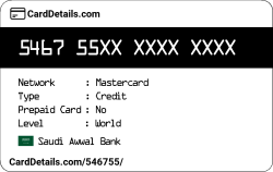 Card Details: 546755