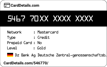 Card Details: 546770