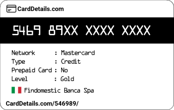 Card Details: 546989