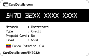 Card Details: 547032
