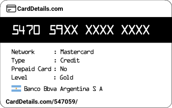Card Details: 547059