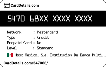 Card Details: 547068