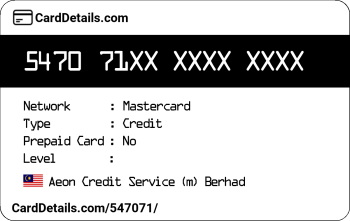 Card Details: 547071
