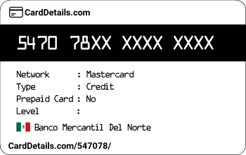 Card Details: 547078
