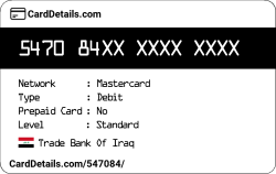 Card Details: 547084