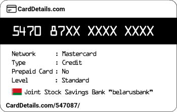 Card Details: 547087